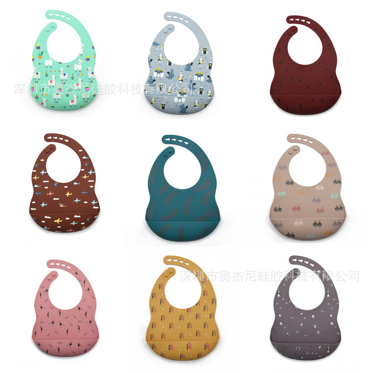 Amazon Explosion Style Children Adjustable Customizable Waterproof Silicone Baby Silicoib Food Grade Silicone