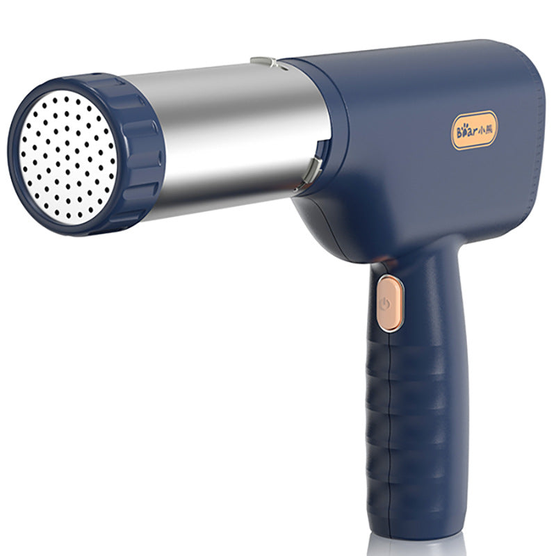 Blue and silver Handheld Electric Noodle Machine on a white background