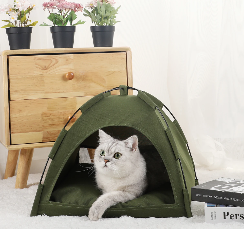 Foldable Pet Camping Tent in use