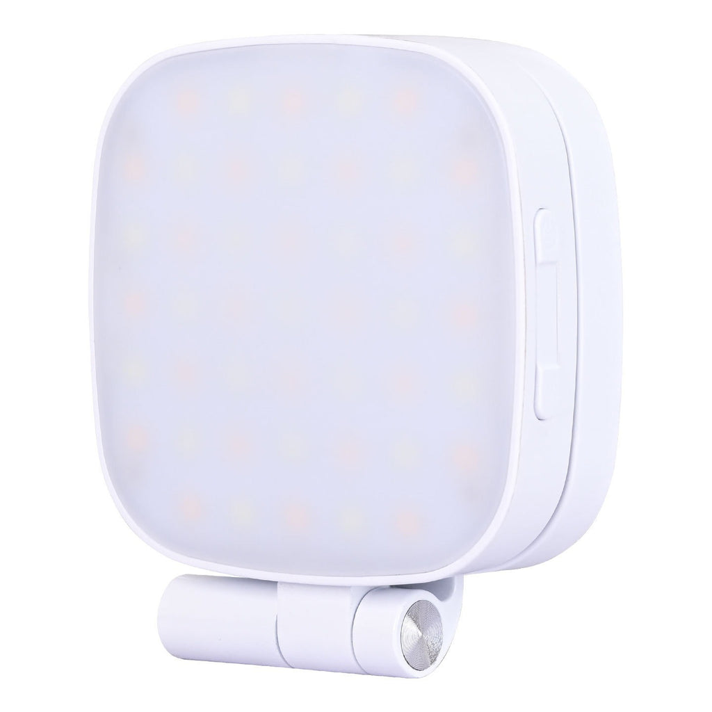 White square Phone Magnetic Selfie Light with a cylindrical extension on a white background