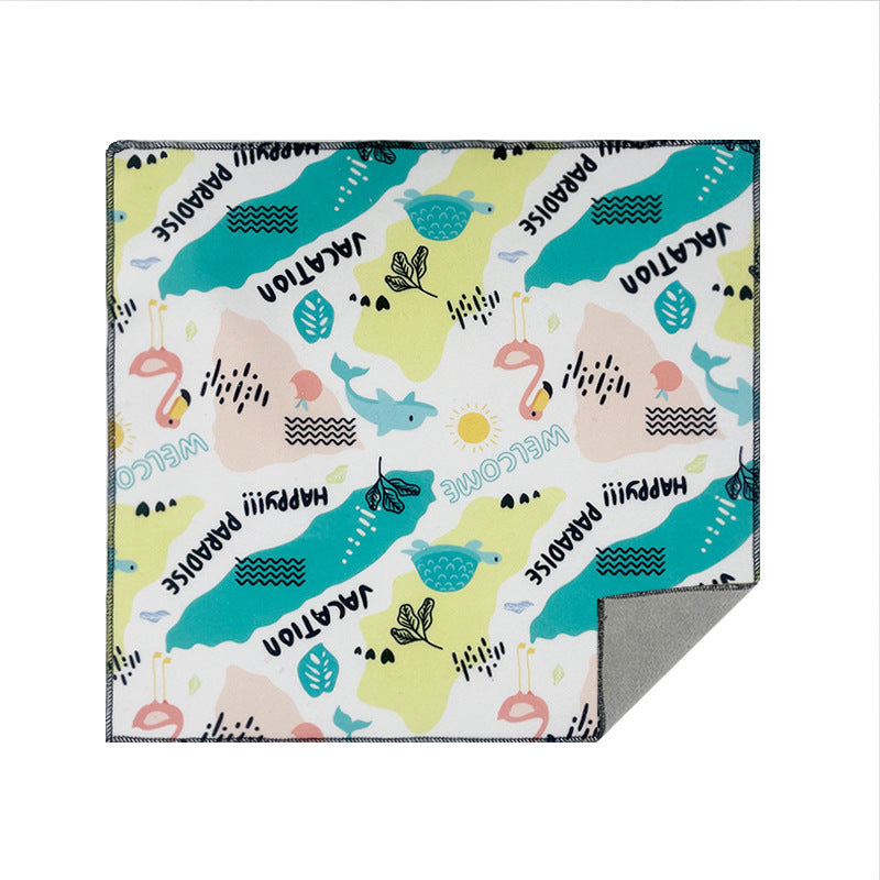 Magic Pet Wrap with colorful whale and flamingo pattern on a white background