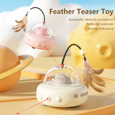 Cat Laser with Feather Toy