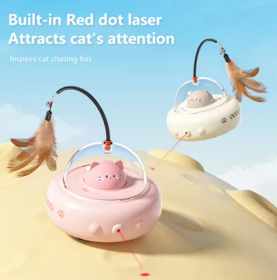 Cat Laser with Feather Toy